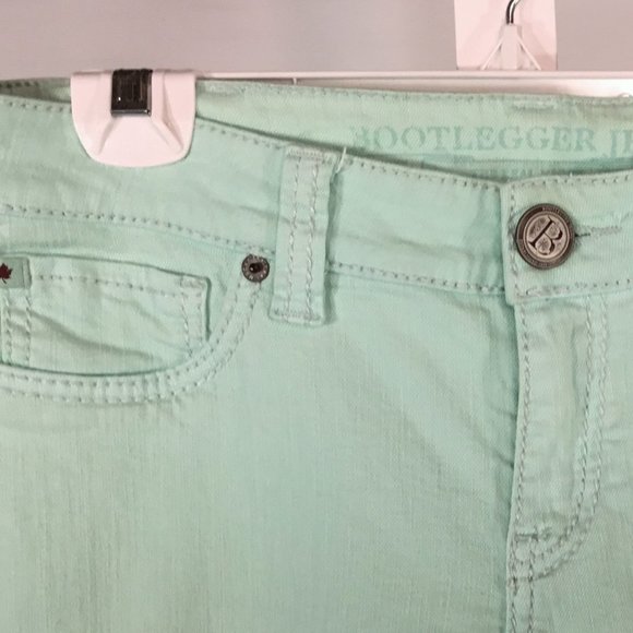 Bootlegger Skinny Mint Green Jeans - Picture 2 of 3
